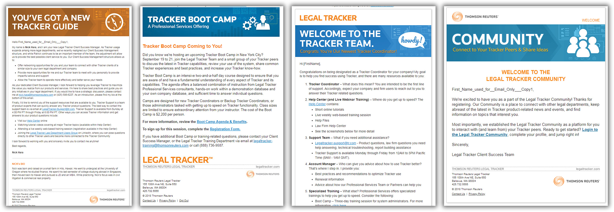 A variety of operational emails - key to customer onboarding and feature adoption.