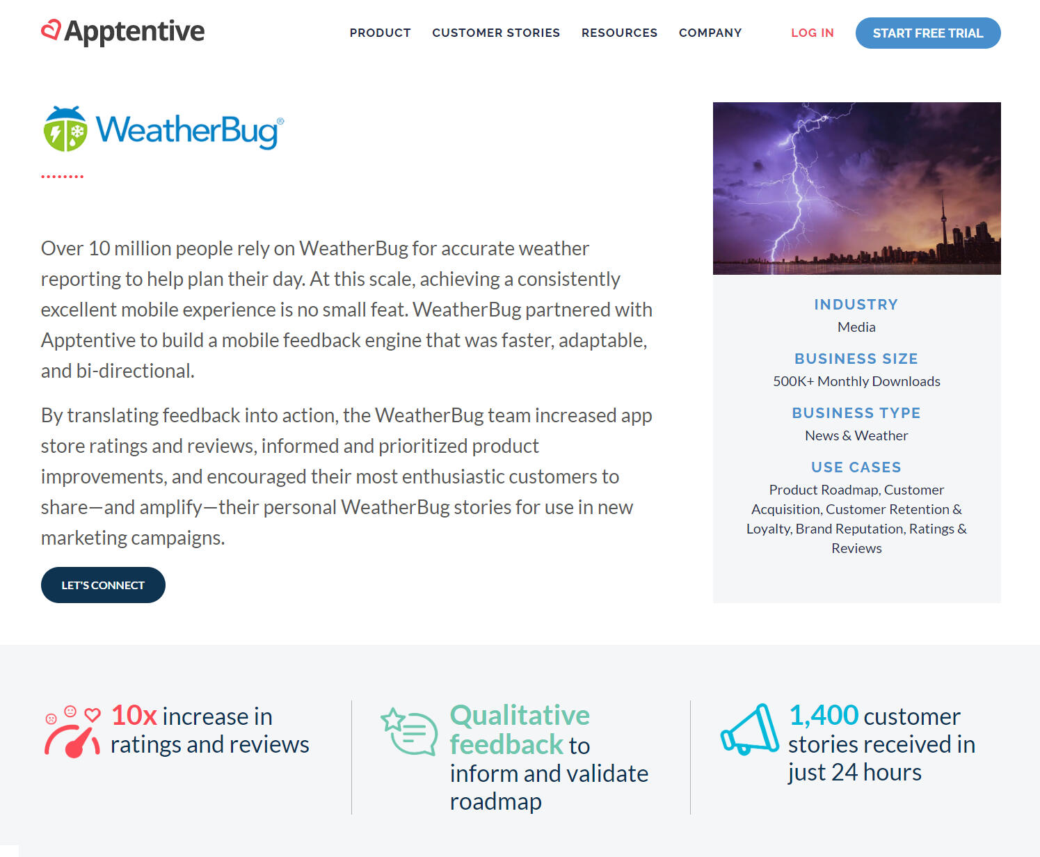 WeatherBug used Apptentive to prioritize their product roadmap and become more responsive to customer needs.