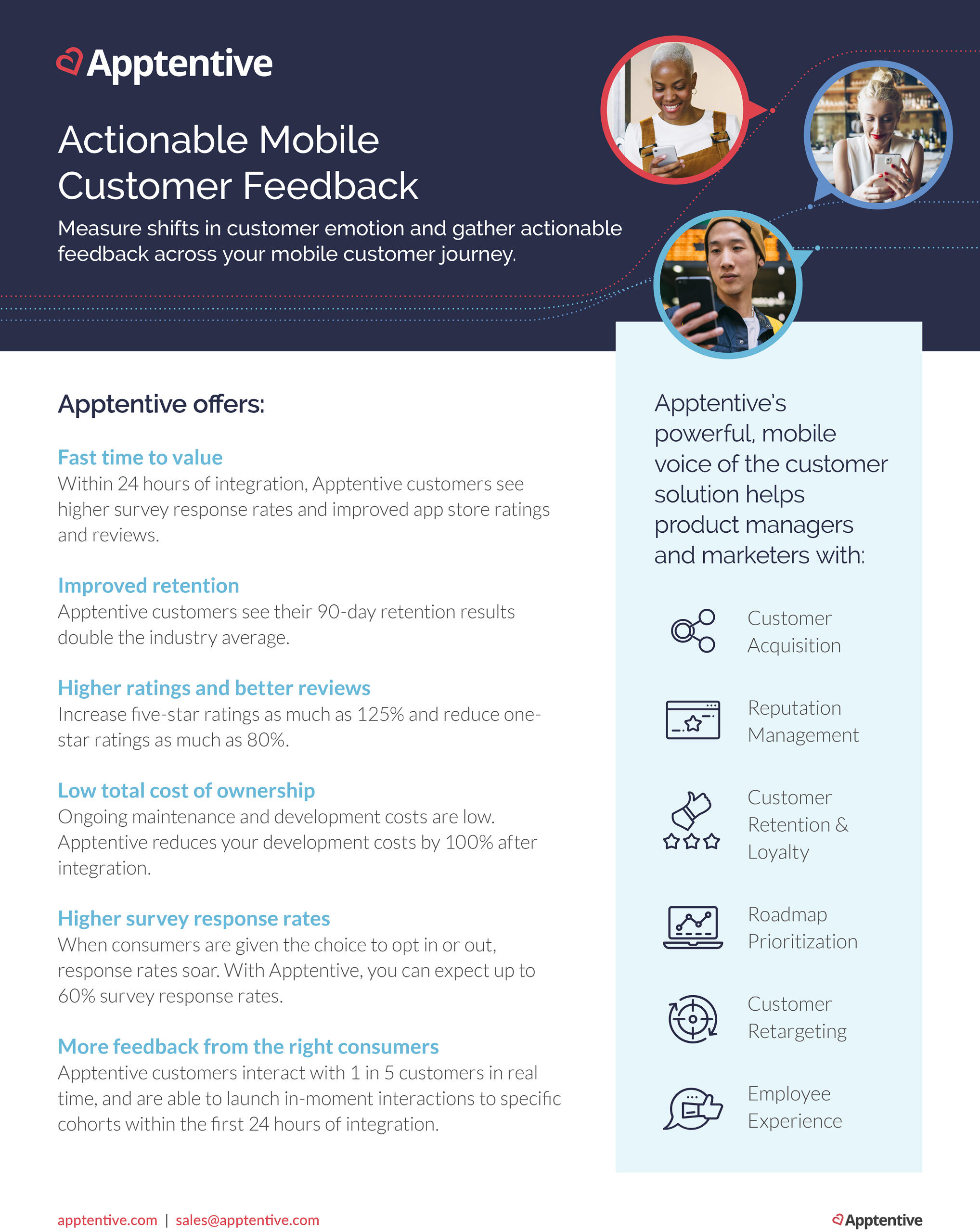 What is Apptentive, how is it differentiated from other offerings in the VOC space, and what value does it drive?